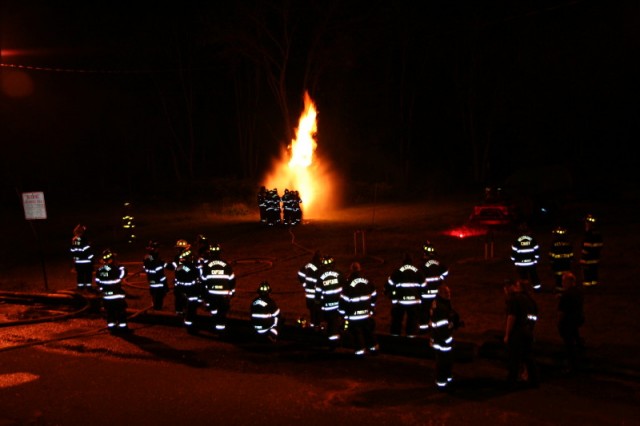 9/11/07 - Propane training at the Camden County Fire Academy.  Other members look on as Team 3 makes their attack.